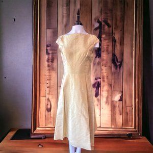 Lynn Lugo Women's Raw 100% Silk Formal Cocktail Yellow size 10 dress made in USA